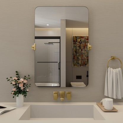 Nivorix NRKH Series Rectangular Framed Tilt Wall Mount Bathroom Vanity Mirror Gold 24 in. W x 36 in. H 1_f509370f-31be-4054-9a32-9d55731ac3ed