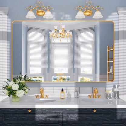 Nivorix NRSM Series Tempered Glass Brushed Nickel Rectangular Framed Wall Bathroom Vanity Mirror Brushed Gold 60 in. W x 36 in. H 1_f50aed71-de06-4bdd-bfd8-e3e109e17b66