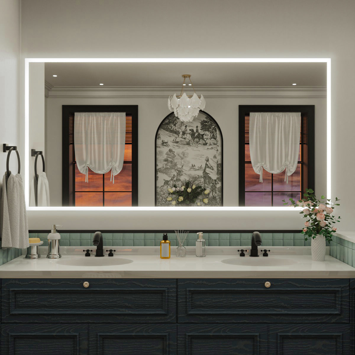 Nivorix NRMC Series Rectangular Frameless LED Wall Bathroom Vanity Mirror in Sleek Silver Finish 72 in. W x 36 in. H 1_f6240e9d-fde1-4ed3-b2ae-e21a863642f3