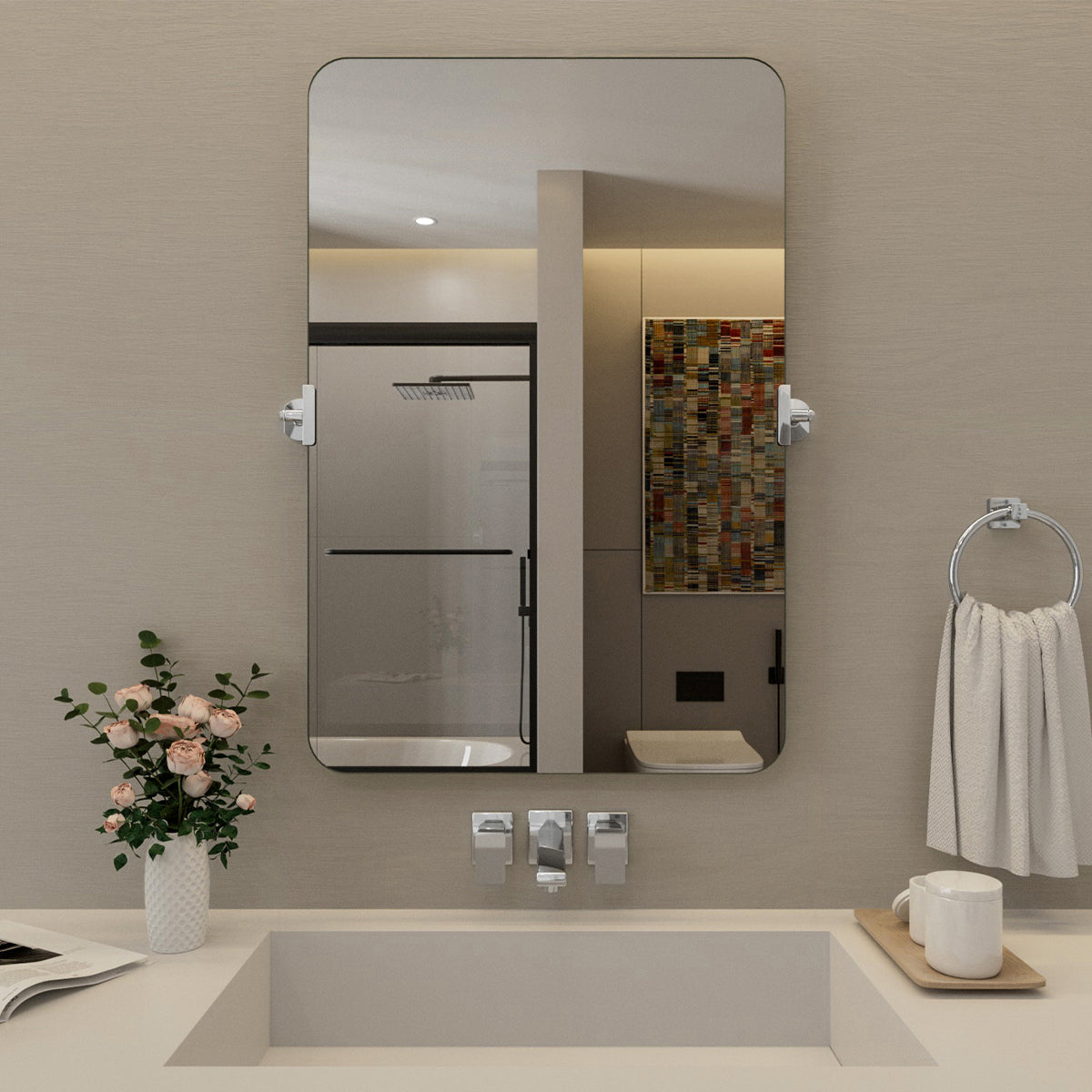 Nivorix NRKH Series Rectangular Framed Tilt Wall Mount Bathroom Vanity Mirror Chrome 24 in. W x 36 in. H 1_faa70bac-0ca4-4ff0-9e23-7b5b311f3b20