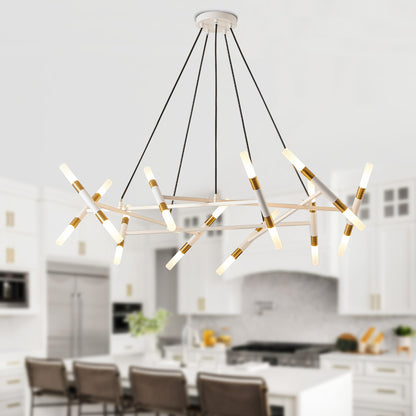 Taimei Cuprum 41 in. 20-Light Iron Modern Chandelier Fixture Branch Design