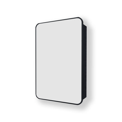 Rectangular Framed Recessed/Surface Mount Medicine Cabinet with Mirror in Matte Black