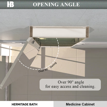 Rectangular Framed Recessed/Surface Mount Medicine Cabinet with Mirror in Brushed Nickel