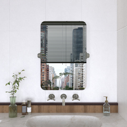 Yexee 20 in. W x 30 in. H Rectangular Framed Adjustable Tilt Wall-Mounted Bathroom Vanity Mirror