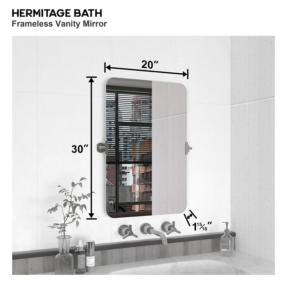 Yexee 20 in. W x 30 in. H Rectangular Framed Adjustable Tilt Wall-Mounted Bathroom Vanity Mirror 2030BN-3_2532e388-05da-4d78-82fd-4a78cd0826c9