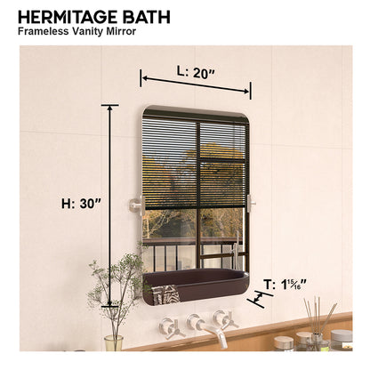 Edge 20 in. W x 30 in. H Rectangular Framed Adjustable Tilt Wall-Mounted Bathroom Vanity Mirror 2030BN-3_b49e55dc-8887-4fa3-bf69-4c74f0982017