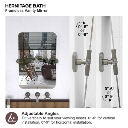 Yexee 20 in. W x 30 in. H Rectangular Framed Adjustable Tilt Wall-Mounted Bathroom Vanity Mirror 2030BN-5