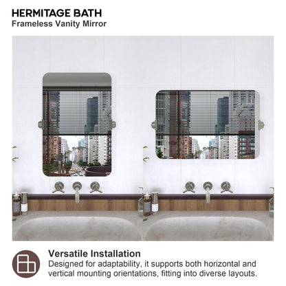 Yexee 20 in. W x 30 in. H Rectangular Framed Adjustable Tilt Wall-Mounted Bathroom Vanity Mirror 2030BN-8