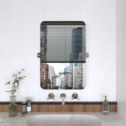 Yexee 20 in. W x 30 in. H Rectangular Framed Adjustable Tilt Wall-Mounted Bathroom Vanity Mirror Chrome 2030CR-1_1a15fe2f-d69f-46af-a4cb-b2860bbeb8d7