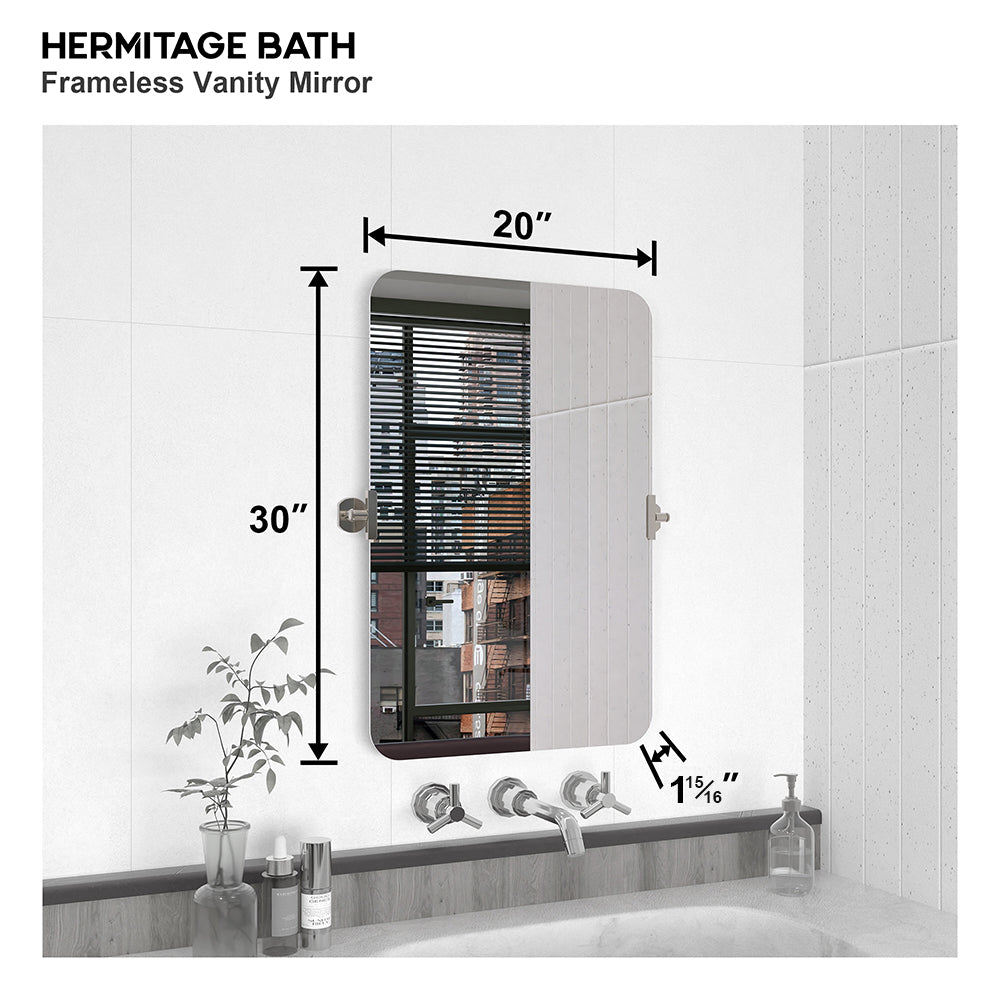 Yexee 20 in. W x 30 in. H Rectangular Framed Adjustable Tilt Wall-Mounted Bathroom Vanity Mirror 2030CR-3_31ea8383-4e77-4cb3-be7e-6db7d53e0002