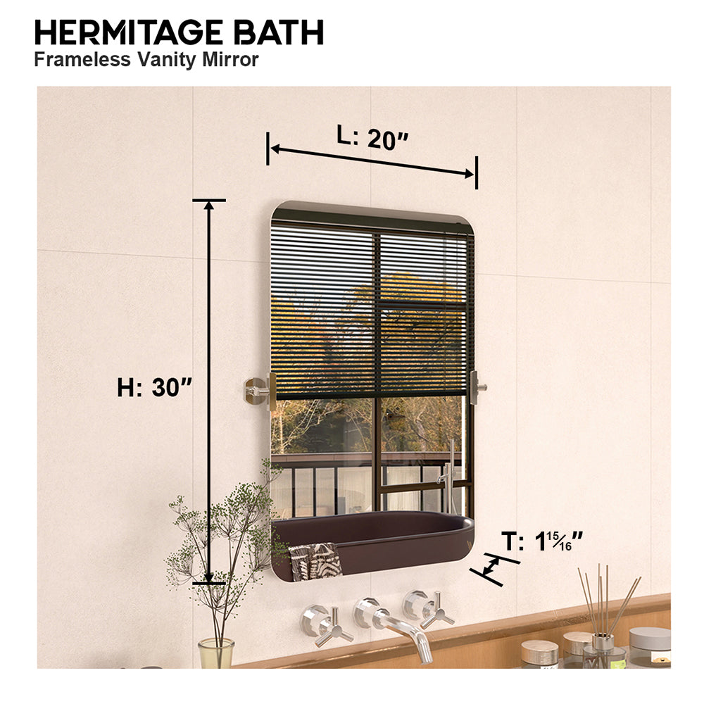 Edge 20 in. W x 30 in. H Rectangular Framed Adjustable Tilt Wall-Mounted Bathroom Vanity Mirror 2030CR-3_8eb9c47c-2fa9-470c-b608-75c4ef858e57