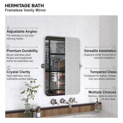 Yexee 20 in. W x 30 in. H Rectangular Framed Adjustable Tilt Wall-Mounted Bathroom Vanity Mirror 2030CR-4