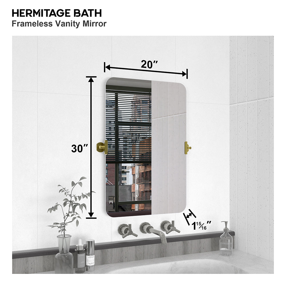Yexee 20 in. W x 30 in. H Rectangular Framed Adjustable Tilt Wall-Mounted Bathroom Vanity Mirror 2030GD-3_9280f53d-9cc3-4473-939a-4ef3476a6b5d