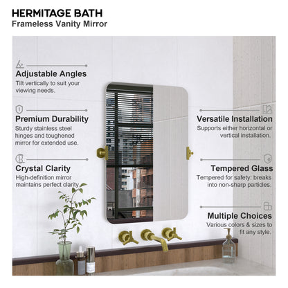 Yexee 20 in. W x 30 in. H Rectangular Framed Adjustable Tilt Wall-Mounted Bathroom Vanity Mirror 2030GD-4