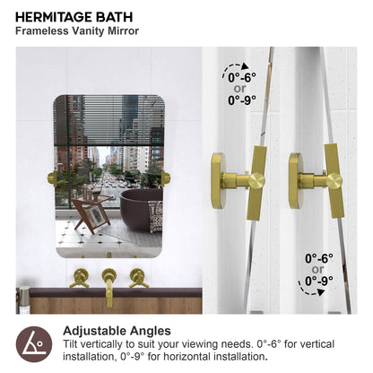 Yexee 20 in. W x 30 in. H Rectangular Framed Adjustable Tilt Wall-Mounted Bathroom Vanity Mirror 2030GD-5