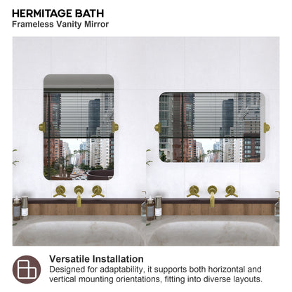 Yexee 20 in. W x 30 in. H Rectangular Framed Adjustable Tilt Wall-Mounted Bathroom Vanity Mirror 2030GD-8
