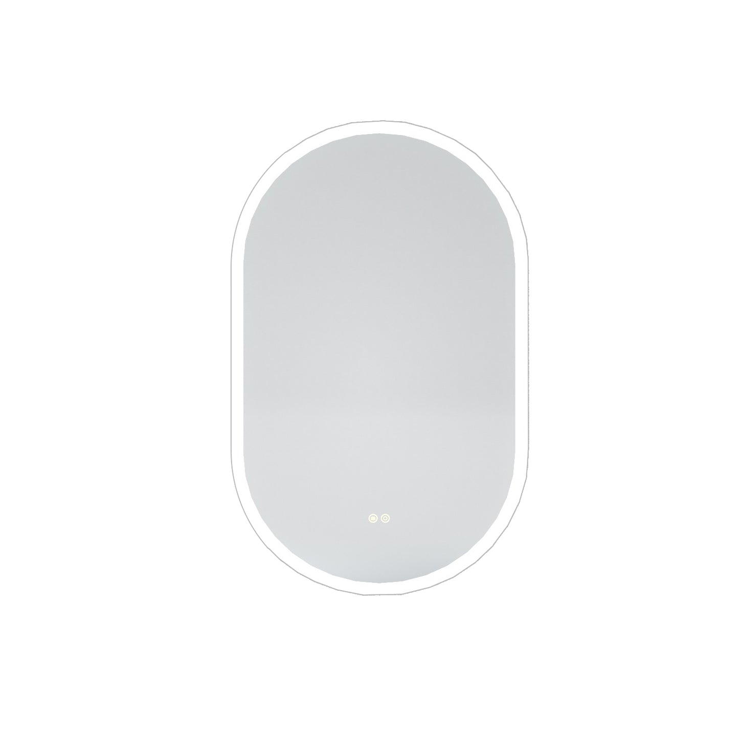 Oval Frameless LED Light Anti-Fog Wall Bathroom Vanity Mirror in Polished Crystal
