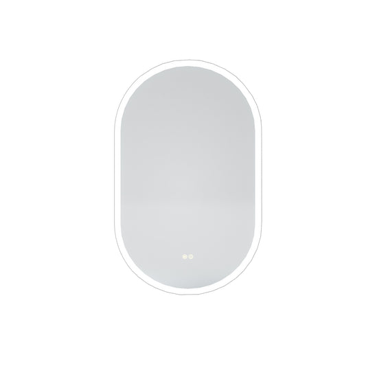Oval Frameless LED Light Anti-Fog Wall Bathroom Vanity Mirror in Polished Crystal