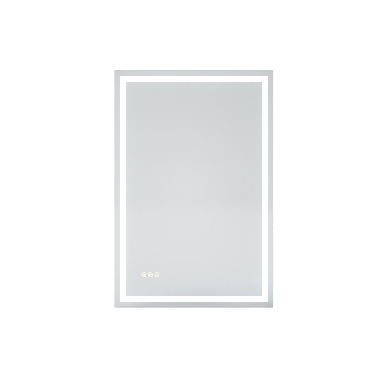 Rectangular Frameless LED Light Anti-Fog Wall Bathroom Vanity Mirror in Polished Crystal
