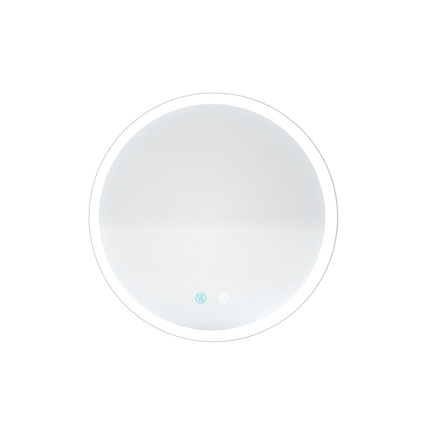 Round Frameless LED Light Anti-Fog Wall Bathroom Vanity Mirror in Polished Crystal