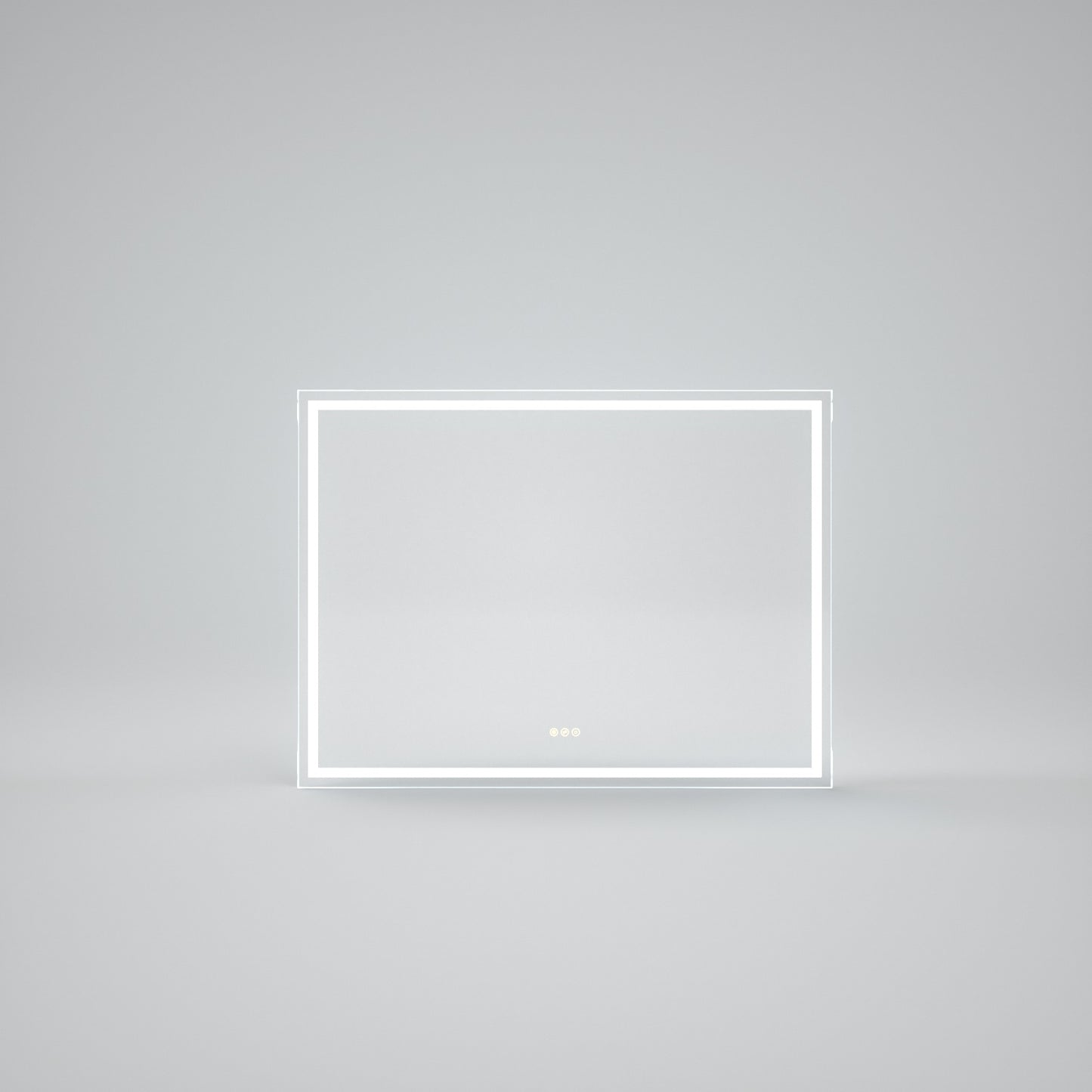 Rectangular Frameless LED Light Anti-Fog Wall Bathroom Vanity Mirror in Polished Crystal