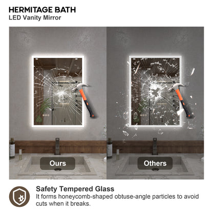 Musci Rectangular Frameless LED Wall Bathroom Vanity Mirror