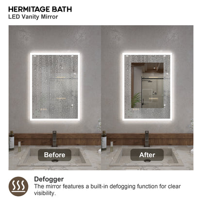 Musci Rectangular Frameless LED Wall Bathroom Vanity Mirror