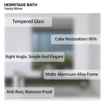 Oblivion 24 in. W. x 30 in. H Rectangular Framed Wall Bathroom Vanity Mirror 2430BL-12