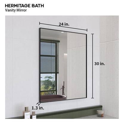 Oblivion 24 in. W. x 30 in. H Rectangular Framed Wall Bathroom Vanity Mirror 2430BL-3