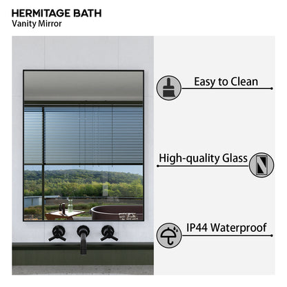 Oblivion 24 in. W. x 30 in. H Rectangular Framed Wall Bathroom Vanity Mirror 2430BL-4