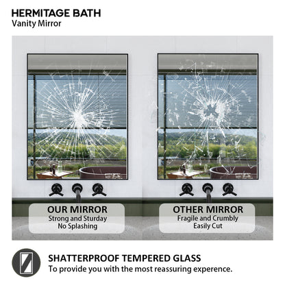Oblivion 24 in. W. x 30 in. H Rectangular Framed Wall Bathroom Vanity Mirror 2430BL-6