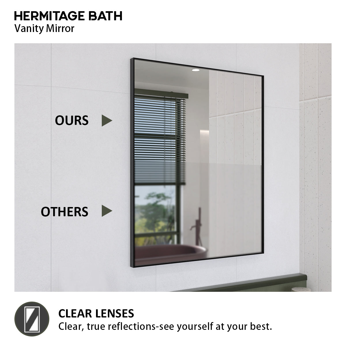 Oblivion 24 in. W. x 30 in. H Rectangular Framed Wall Bathroom Vanity Mirror 2430BL-7