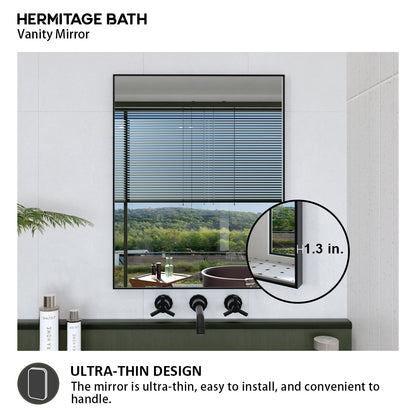 Oblivion 24 in. W. x 30 in. H Rectangular Framed Wall Bathroom Vanity Mirror 2430BL-8