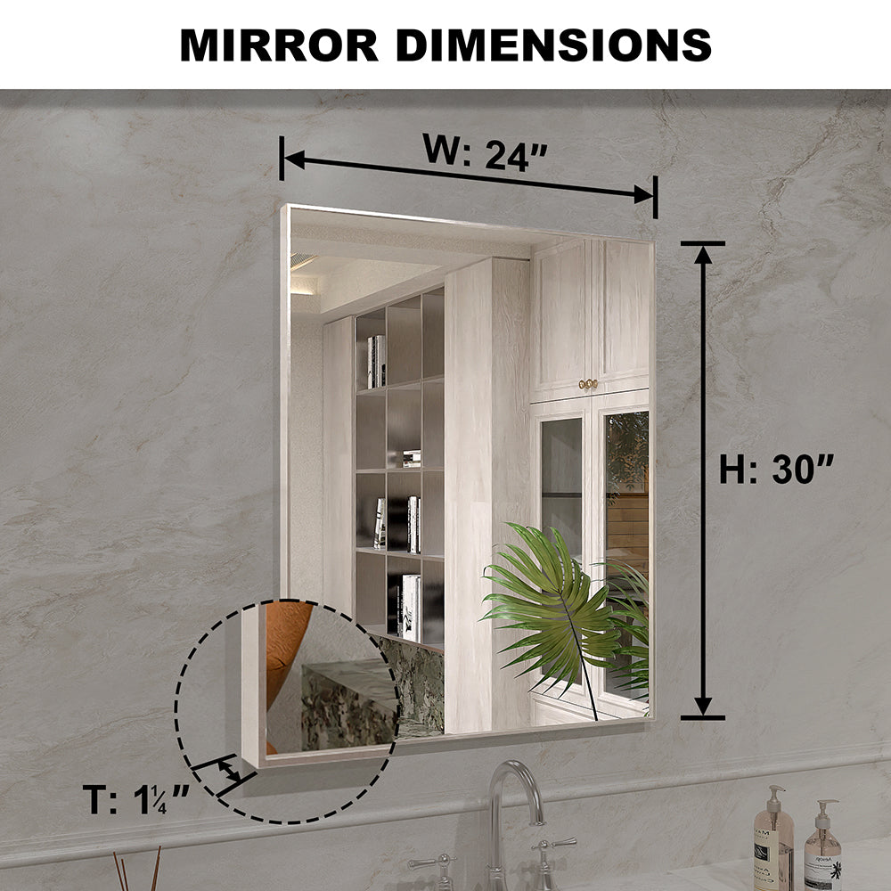 Nova 24 in. W x 30 in. H Rectangular Framed Wall Bathroom Vanity Mirror 2430BN-3_367dbef0-8417-443d-af1e-1bd29e5c1b06