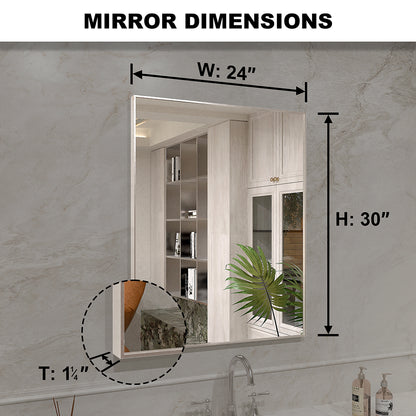 Nova 24 in. W x 30 in. H Rectangular Framed Wall Bathroom Vanity Mirror 2430BN-3_367dbef0-8417-443d-af1e-1bd29e5c1b06
