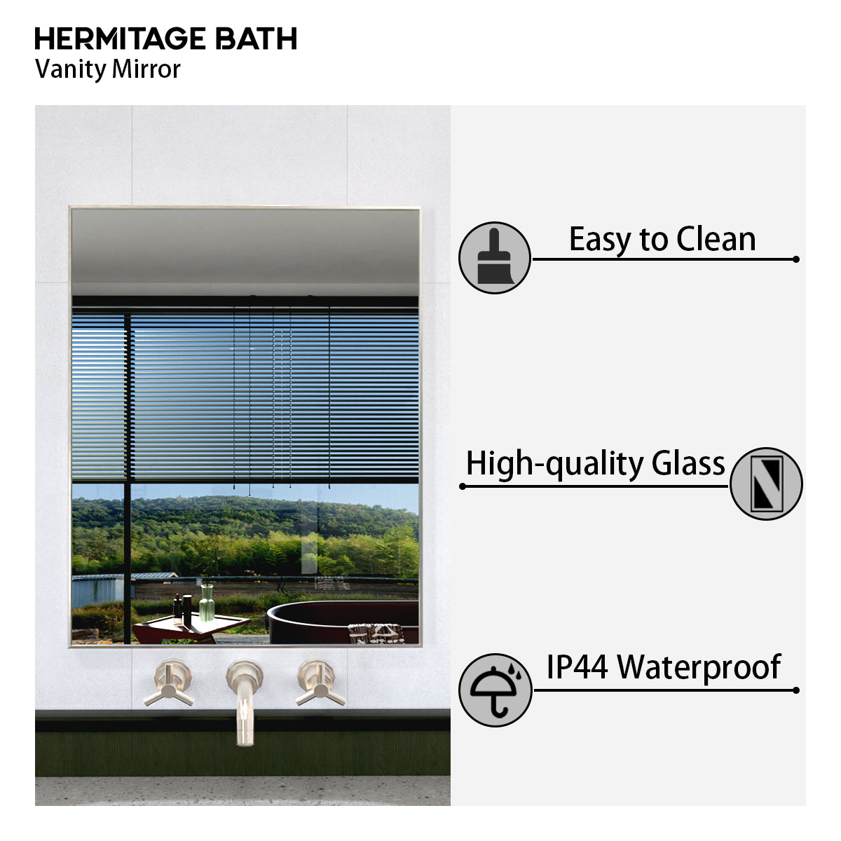 Oblivion 24 in. W. x 30 in. H Rectangular Framed Wall Bathroom Vanity Mirror 2430BN-4