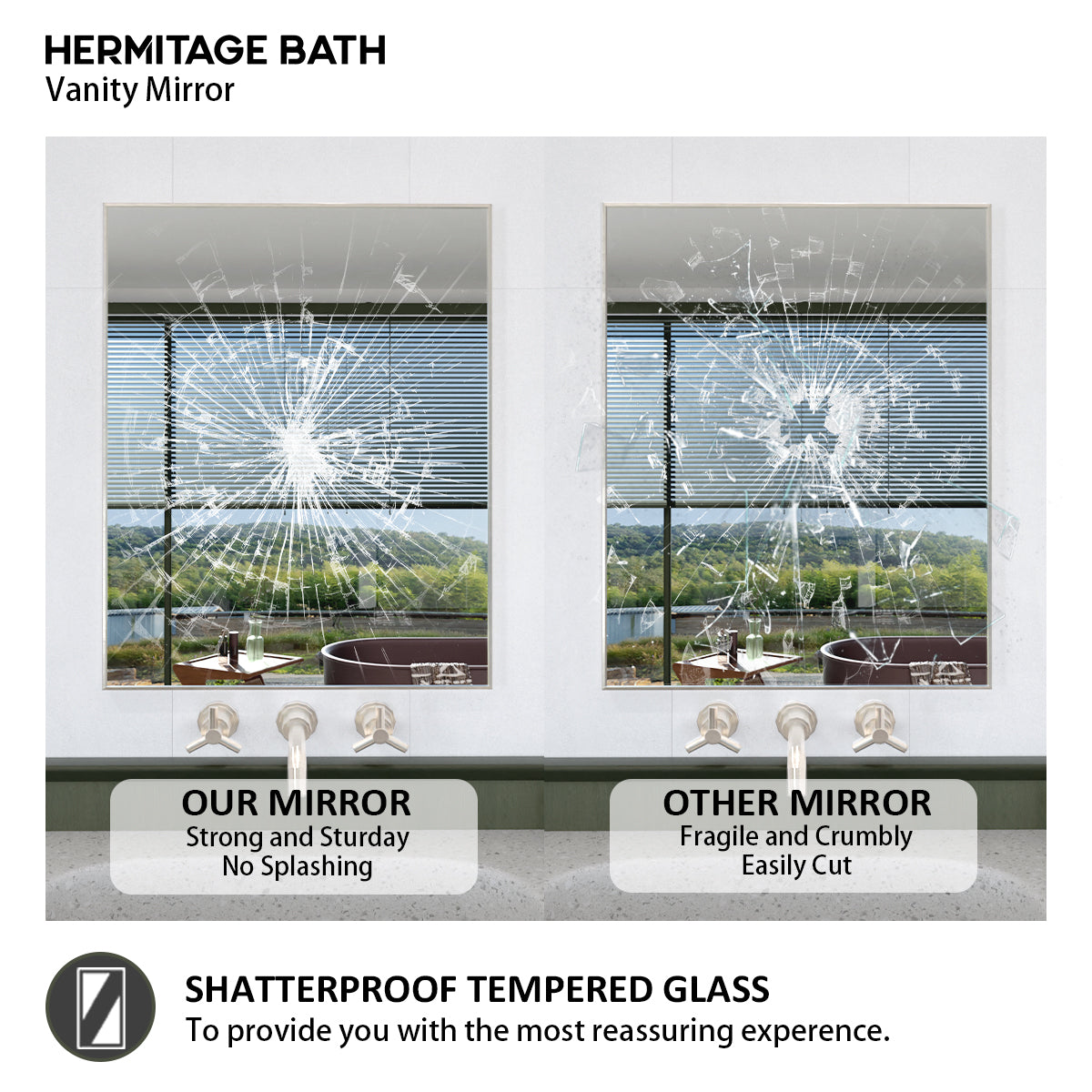 Oblivion 24 in. W. x 30 in. H Rectangular Framed Wall Bathroom Vanity Mirror 2430BN-6