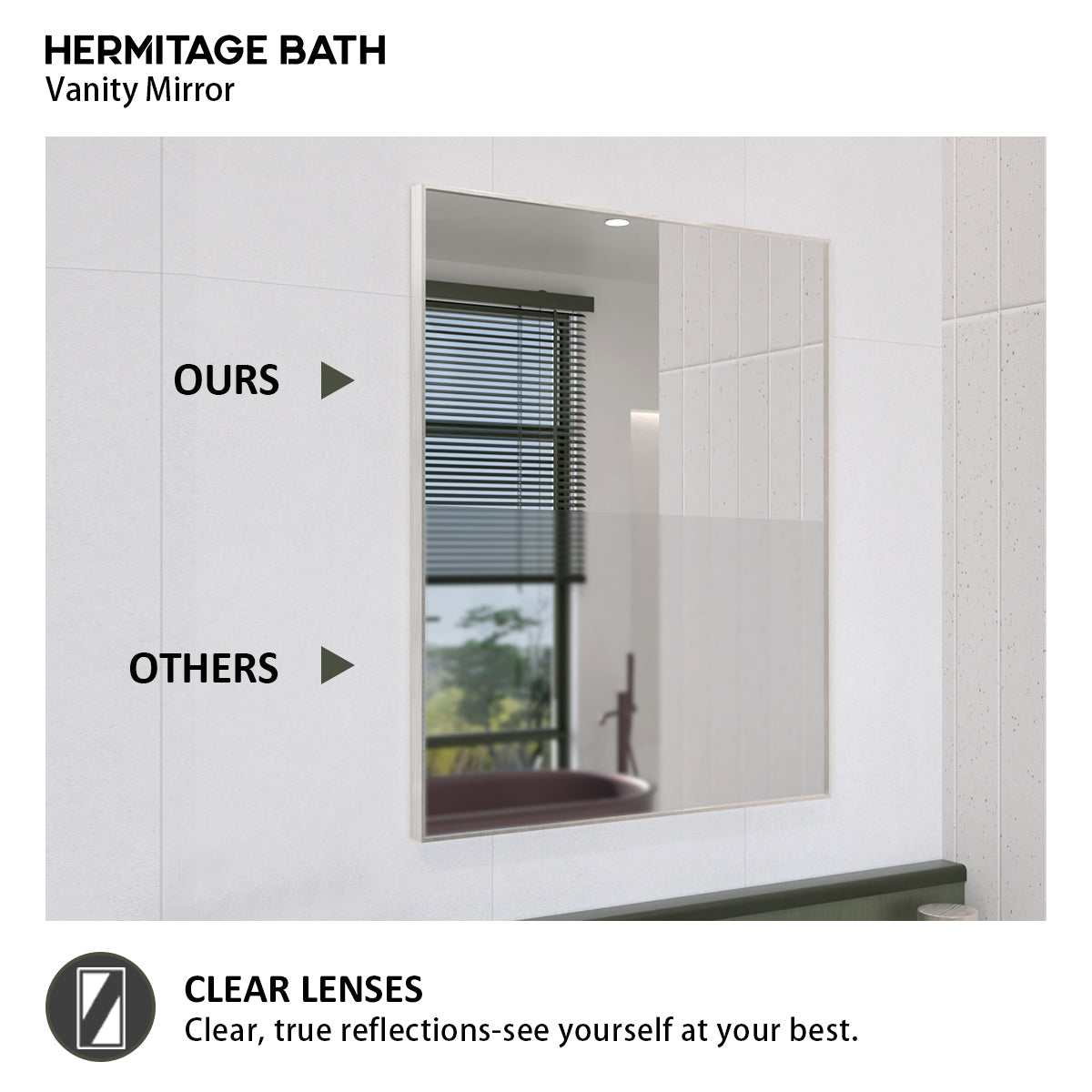 Oblivion 24 in. W. x 30 in. H Rectangular Framed Wall Bathroom Vanity Mirror 2430BN-7