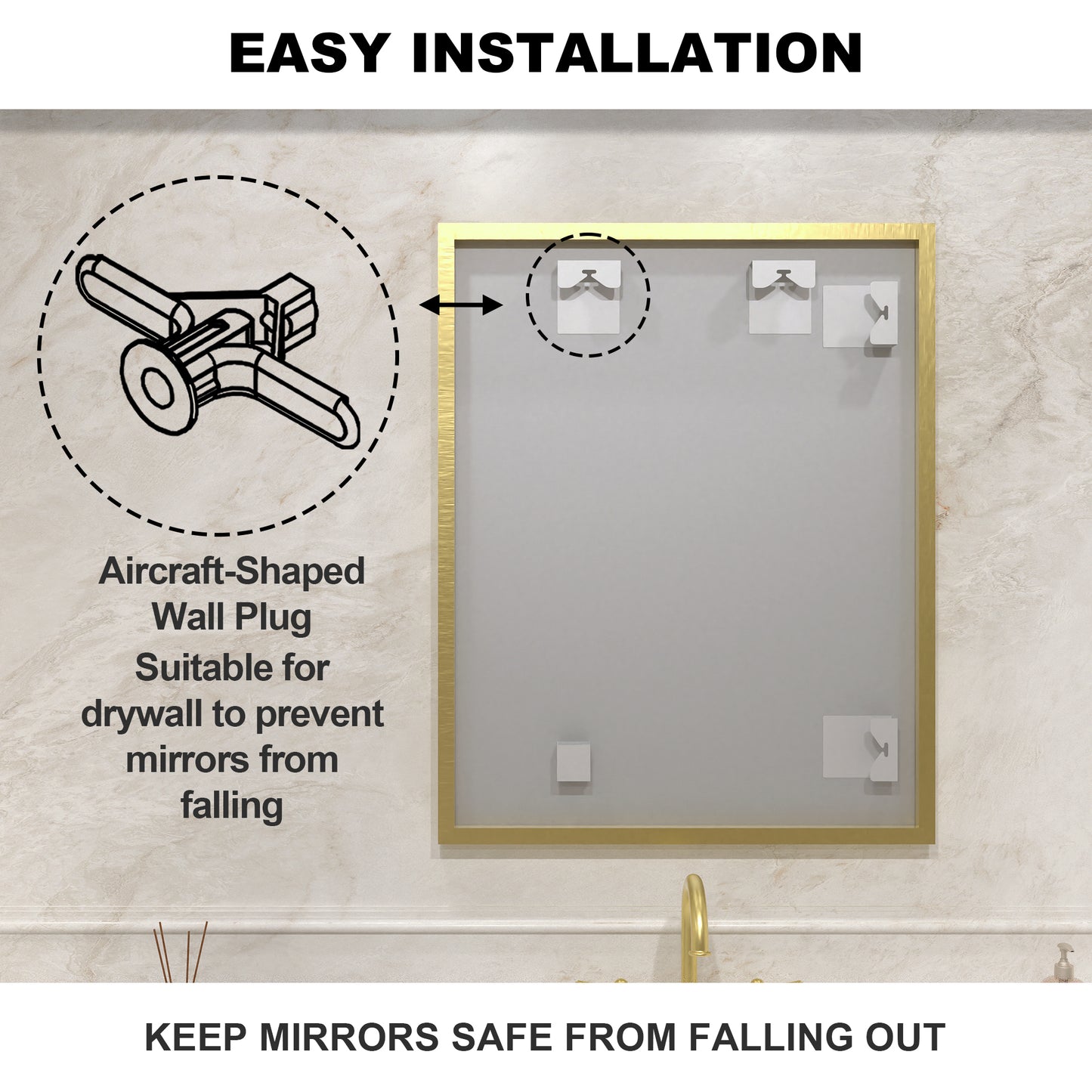 Nova 24 in. W x 30 in. H Rectangular Framed Wall Bathroom Vanity Mirror 2430GD-11_874c32d4-c94b-43ed-b2ea-a5243ac75f8f