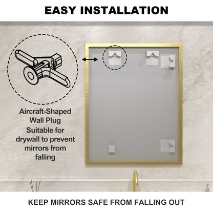 Nova 24 in. W x 30 in. H Rectangular Framed Wall Bathroom Vanity Mirror 2430GD-11_874c32d4-c94b-43ed-b2ea-a5243ac75f8f