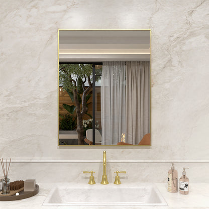 Nova 24 in. W x 30 in. H Rectangular Framed Wall Bathroom Vanity Mirror Brushed Gold 2430GD-1_a3c832bb-ac68-4d56-8de2-d87c6c6a8c11