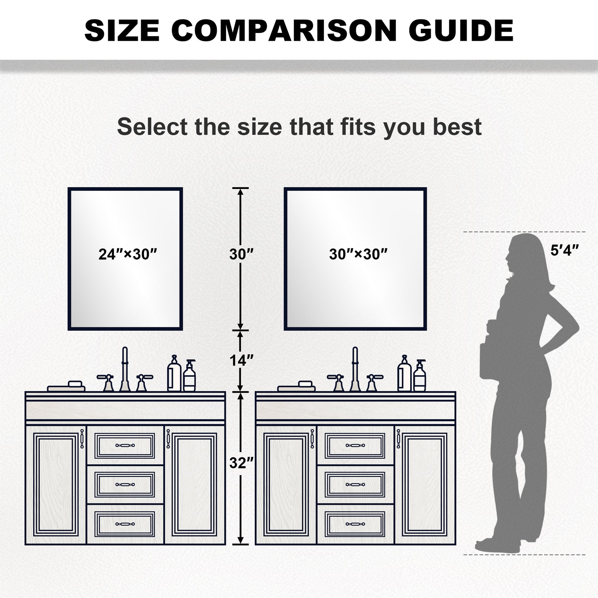 Nova 24 in. W x 30 in. H Rectangular Framed Wall Bathroom Vanity Mirror 2430GD-4_3d3a4f80-d796-43aa-9574-3ae8a3d0f62d