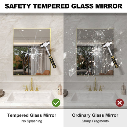 Nova 24 in. W x 30 in. H Rectangular Framed Wall Bathroom Vanity Mirror 2430GD-5_e67d01fb-0aef-4f2c-82bd-41f5304ce9c3