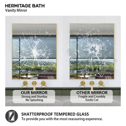 Oblivion 24 in. W. x 30 in. H Rectangular Framed Wall Bathroom Vanity Mirror 2430GD-6