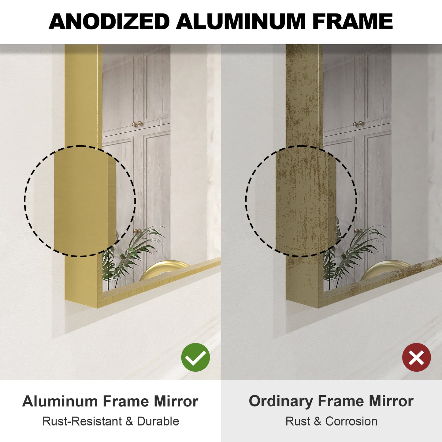 Nova 24 in. W x 30 in. H Rectangular Framed Wall Bathroom Vanity Mirror 2430GD-6_c67bfa2e-5b9c-497f-8125-60fff96437d1