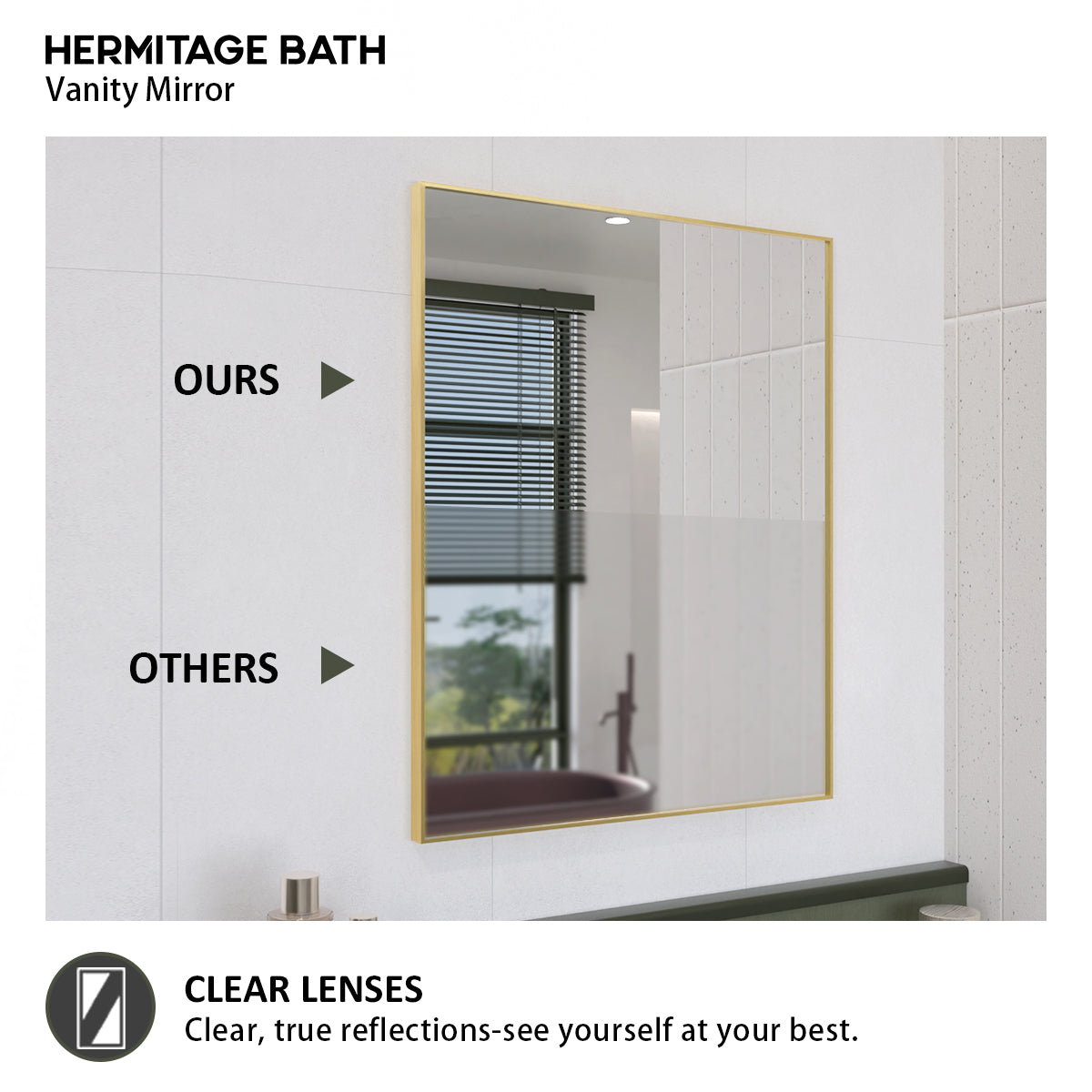 Oblivion 24 in. W. x 30 in. H Rectangular Framed Wall Bathroom Vanity Mirror 2430GD-7
