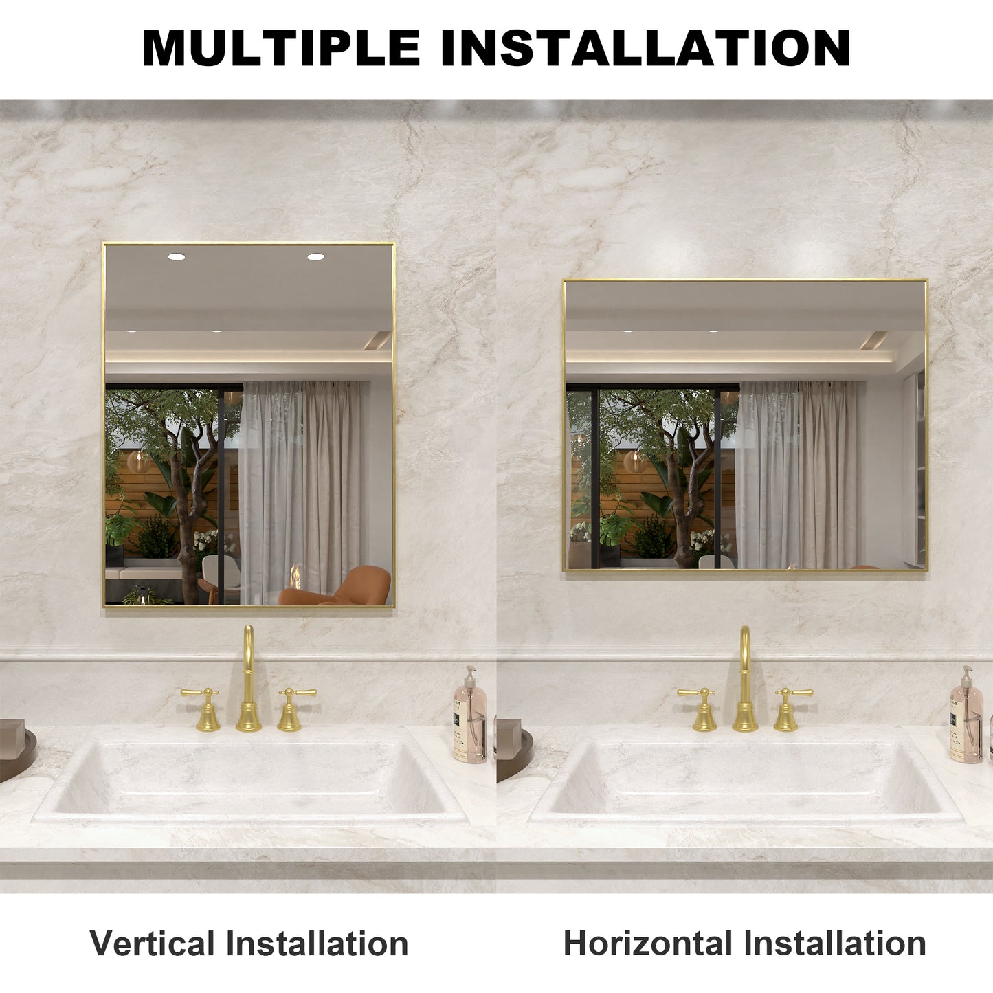 Nova 24 in. W x 30 in. H Rectangular Framed Wall Bathroom Vanity Mirror 2430GD-8_bf59be77-342a-497e-a35b-e76e99dffe60