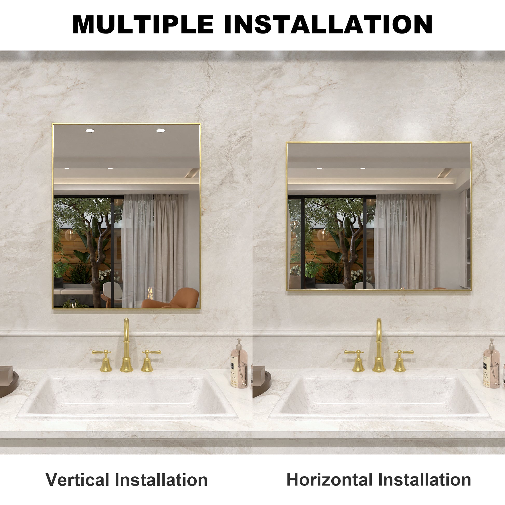 Nova 24 in. W x 30 in. H Rectangular Framed Wall Bathroom Vanity Mirror 2430GD-8_bf59be77-342a-497e-a35b-e76e99dffe60