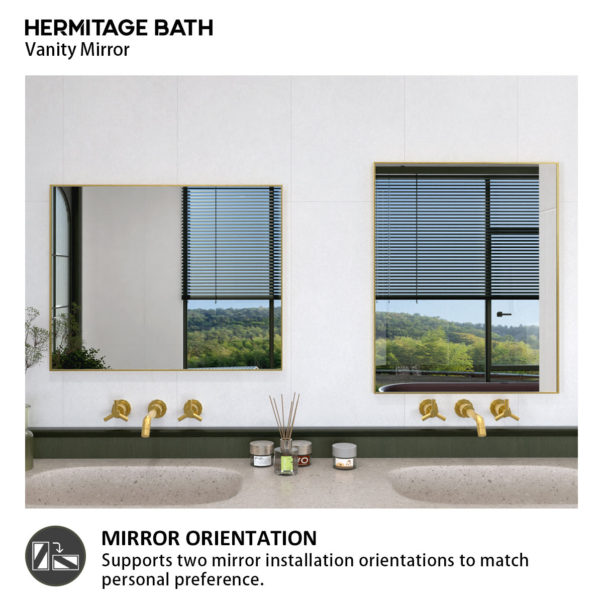 Oblivion 24 in. W. x 30 in. H Rectangular Framed Wall Bathroom Vanity Mirror 2430GD-9