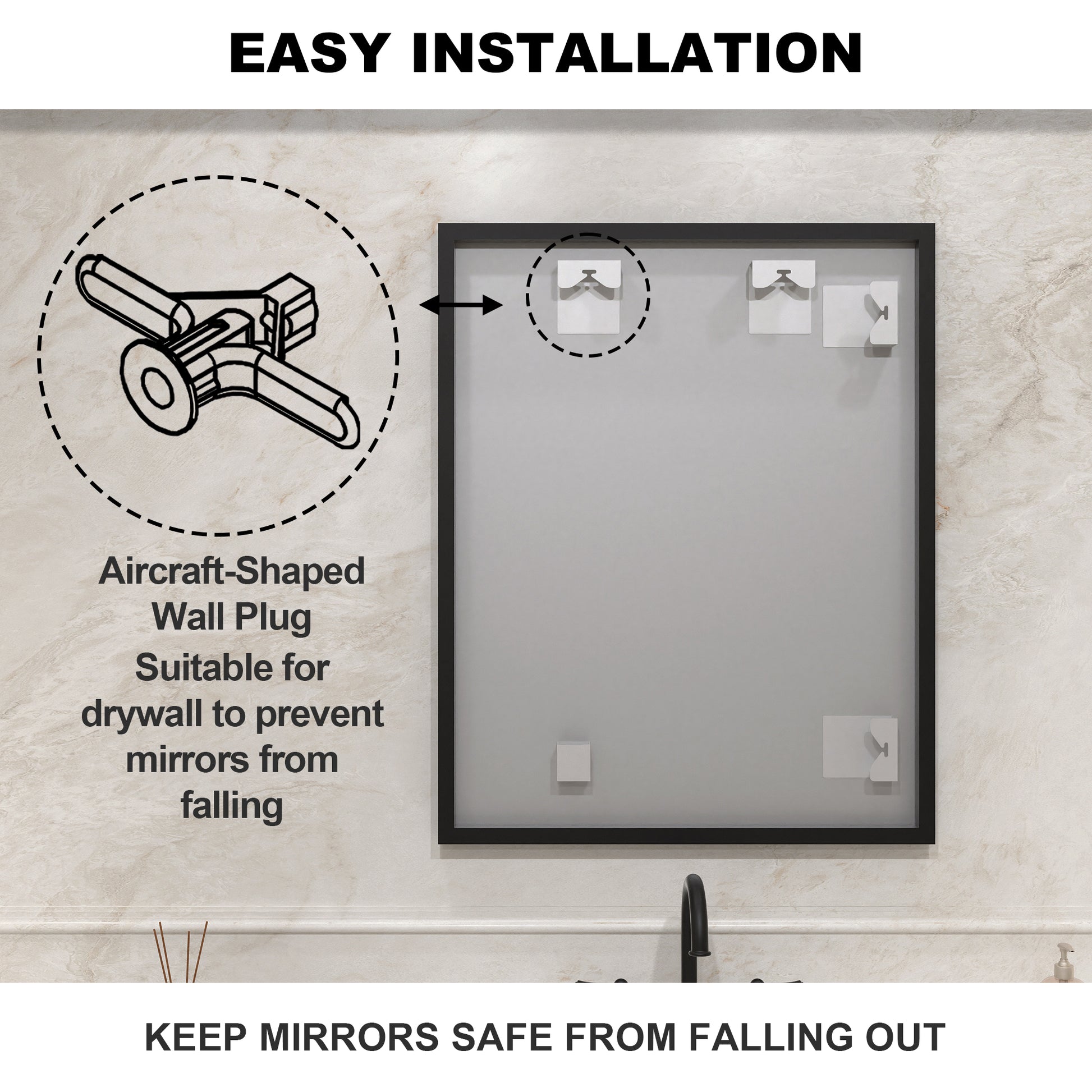 Nova 24 in. W x 30 in. H Rectangular Framed Wall Bathroom Vanity Mirror 2430MB-11